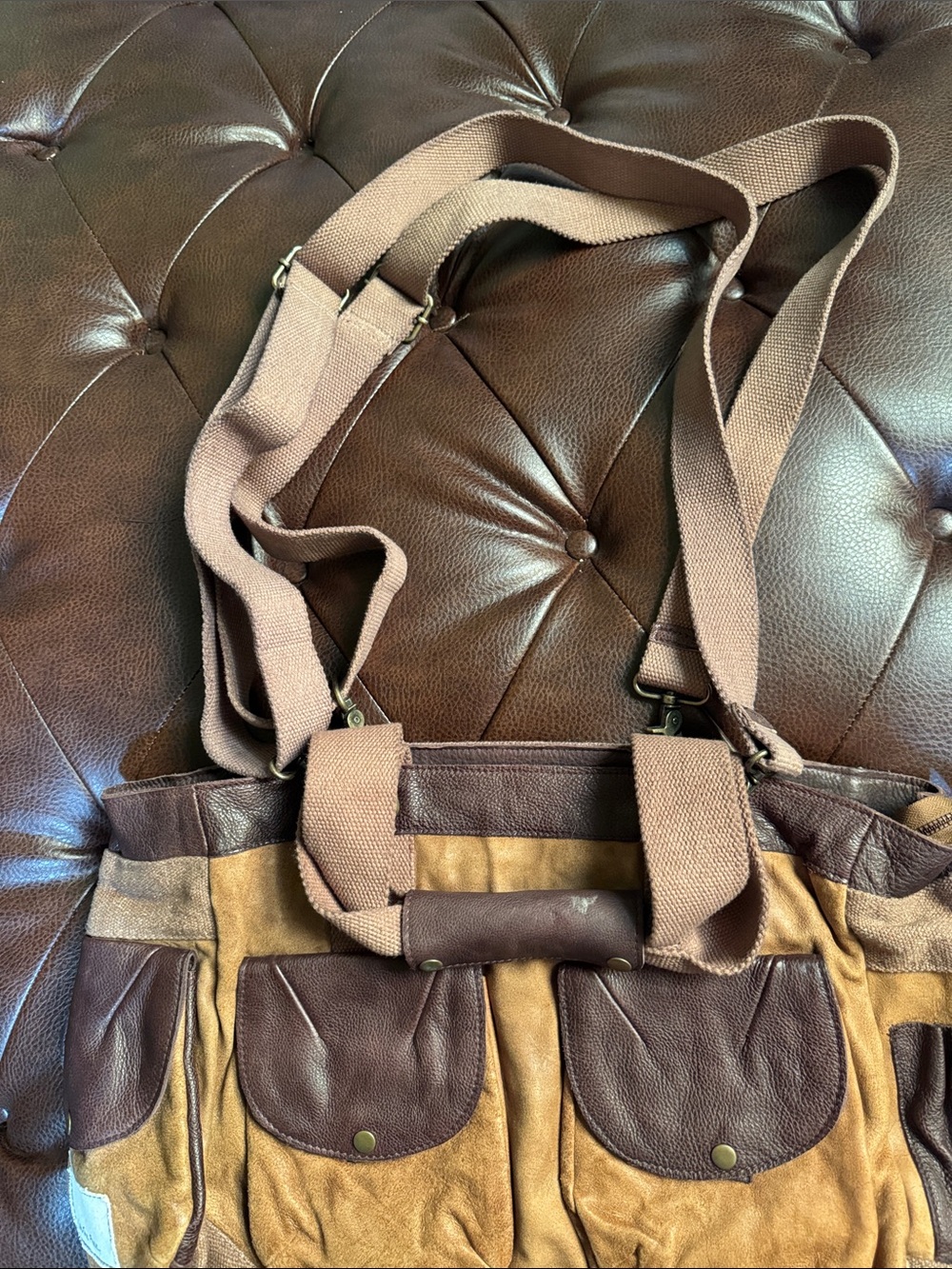 Unisex Multicolor Convertible Leather Bag - Picture 7 of 7